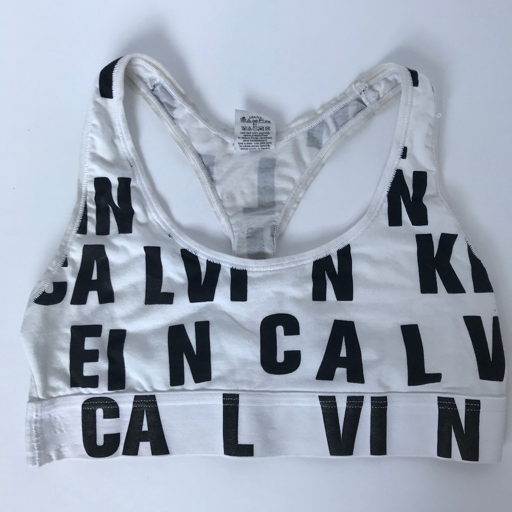 Calvin Klein Modern White & Black Sports Bra